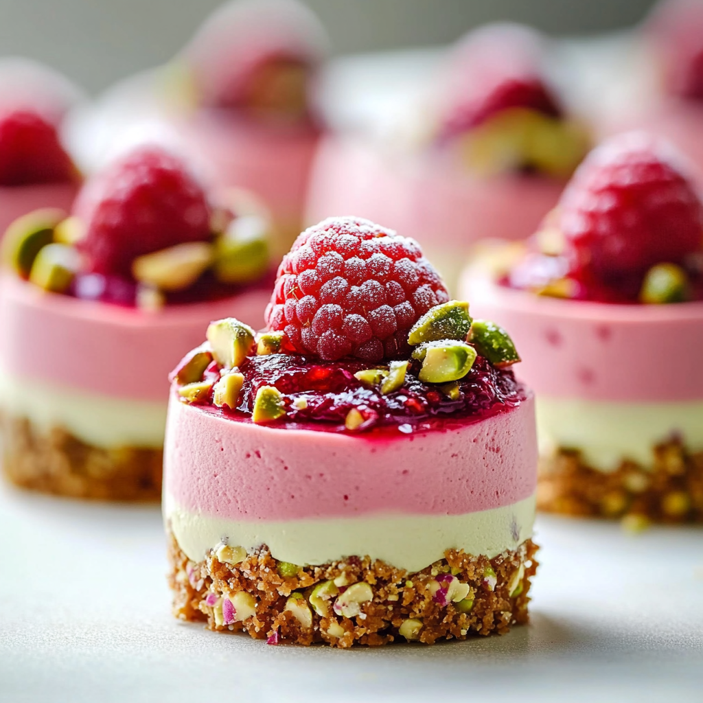 Raspberry Pistachio Mousse Cakes