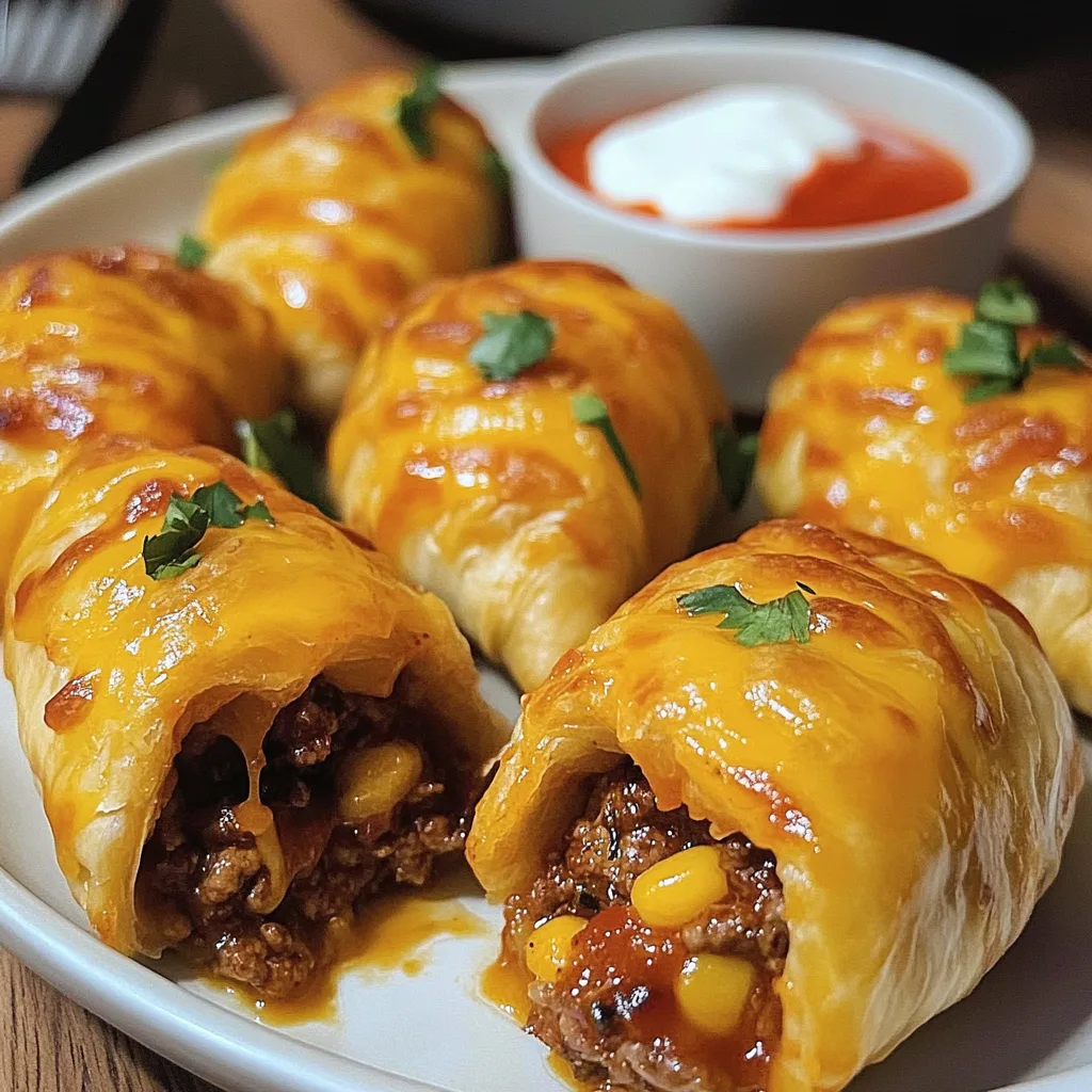 Recipe preparation for Air Fryer Cheesy Taco Bombs