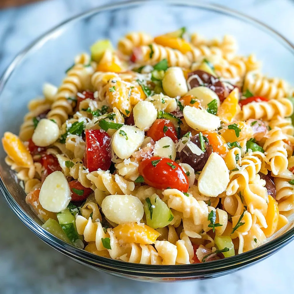 Recipe preparation for Summer pasta salad