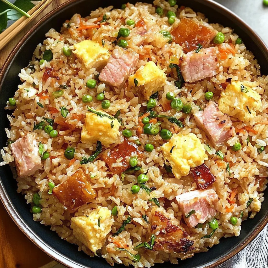 Recipe preparation for Hawaiian Fried Rice