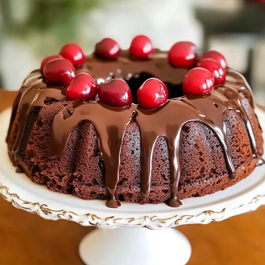 Recipe preparation for Cherry chocolate cake
