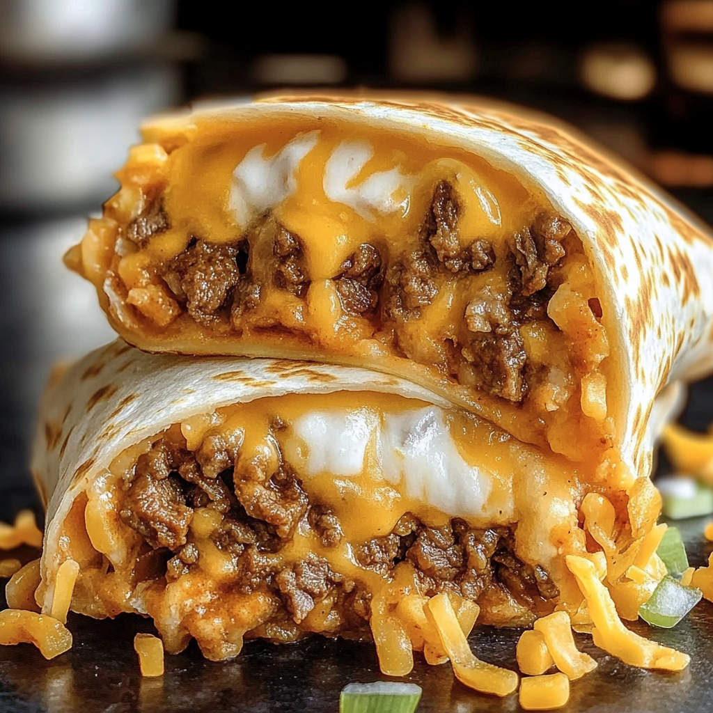 Recipe preparation for Taco Bell Beefy Melt Burrito