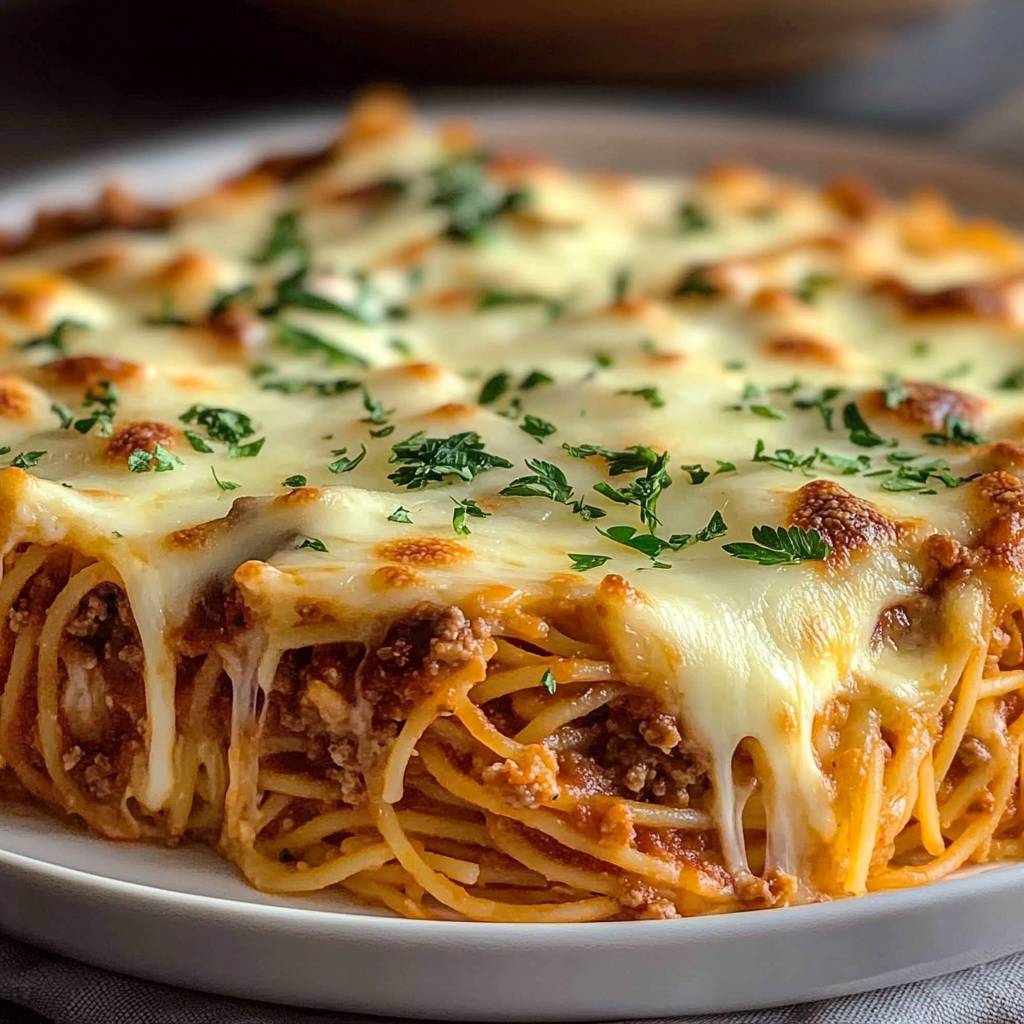 Recipe preparation for Spaghetti Pie