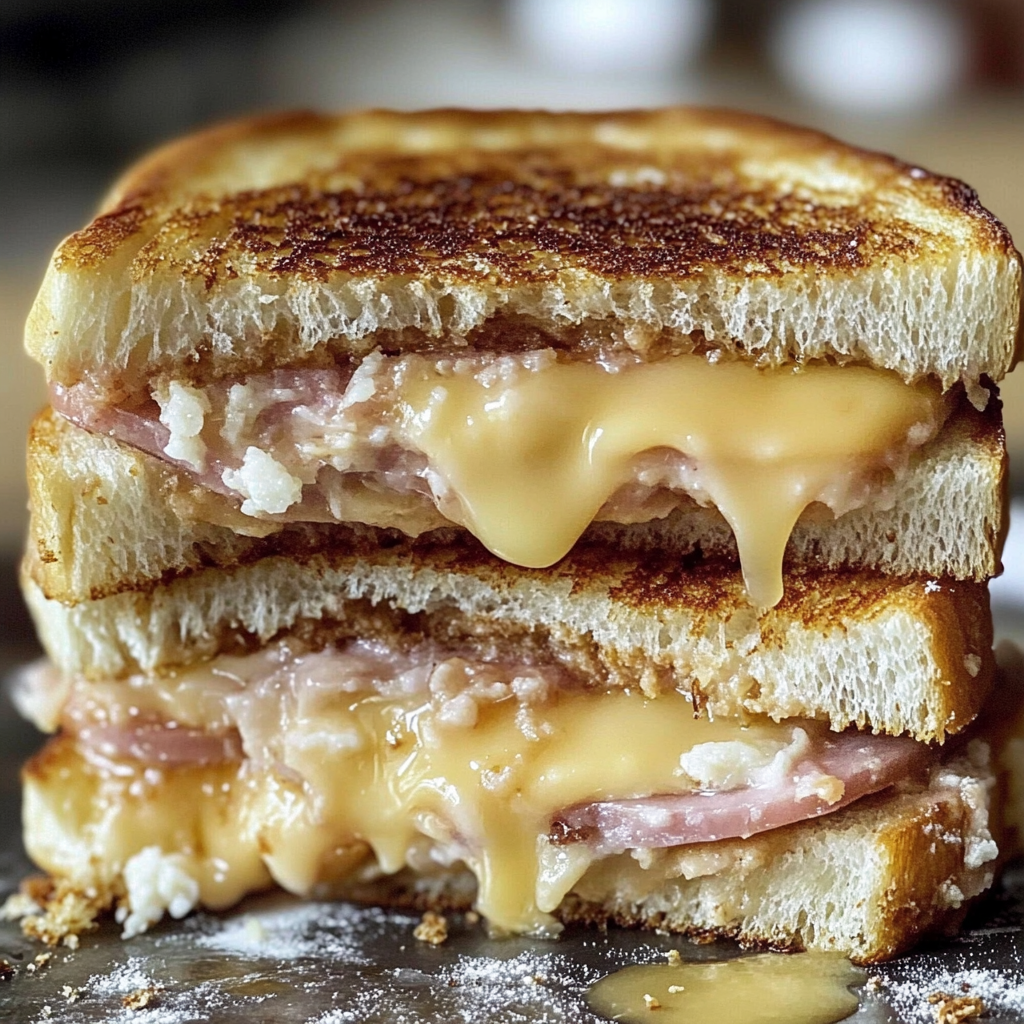Recipe preparation for Monte Cristo Sandwich