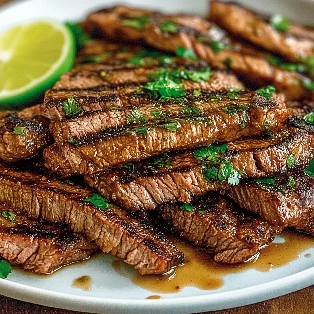 Recipe preparation for Grilled Carne Asada
