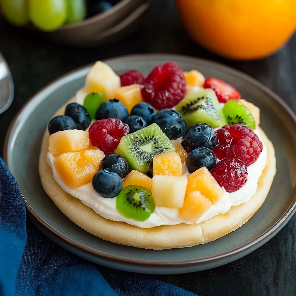 Recipe preparation for Mini Fruit Pizzas