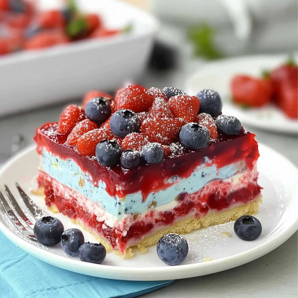 Recipe preparation for Summer Berry Jello Lasagna