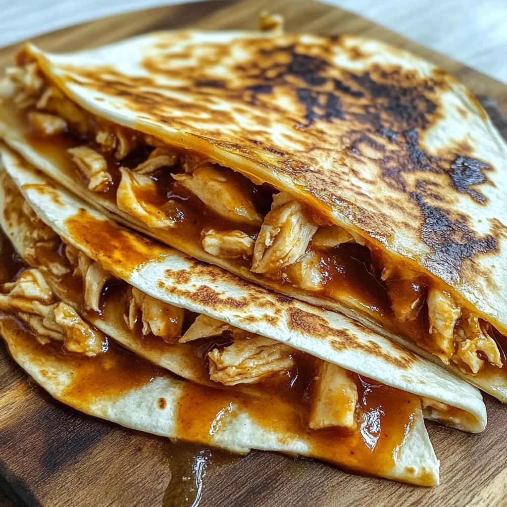 Recipe preparation for BBQ Chicken Quesadillas