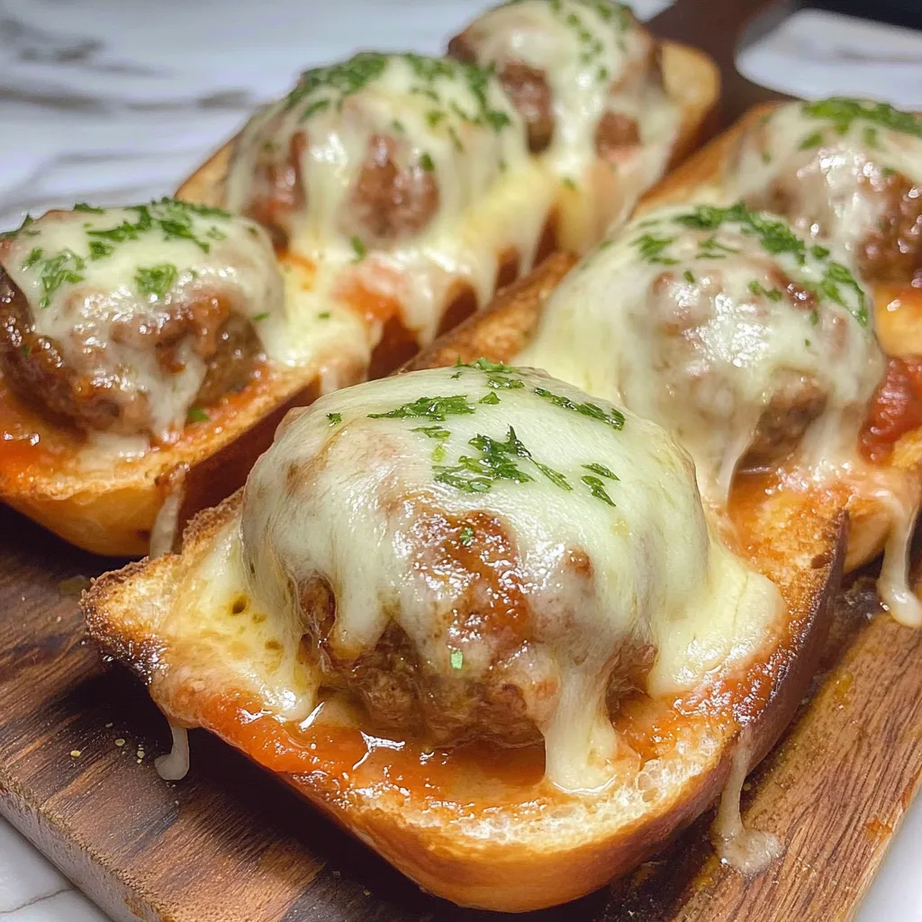 Recipe preparation for Garlic Bread Meatball Subs