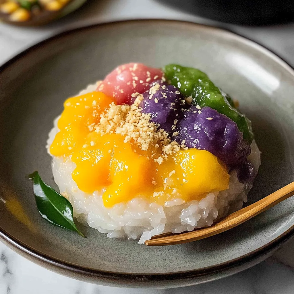 Recipe preparation for Thai mango sticky rice