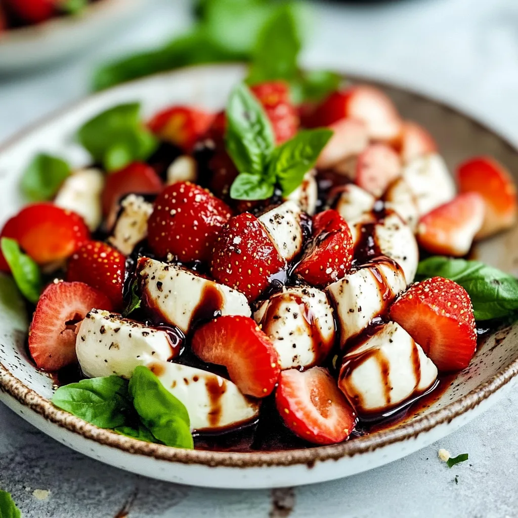 Recipe preparation for Balsamic Strawberry Caprese Salad