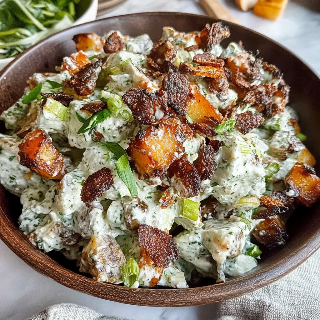 Recipe preparation for Crispy Smashed Potato Salad