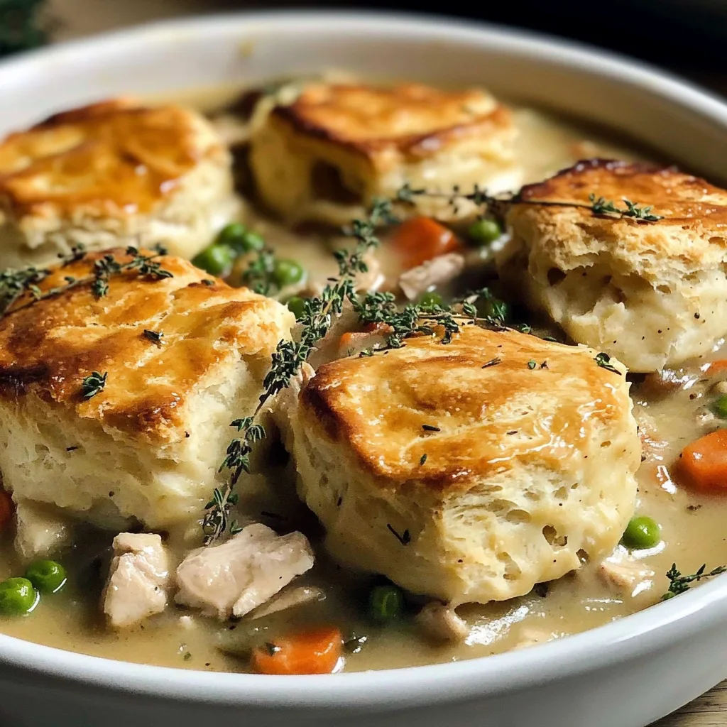 Recipe preparation for Chicken Pot Pie with Biscuits