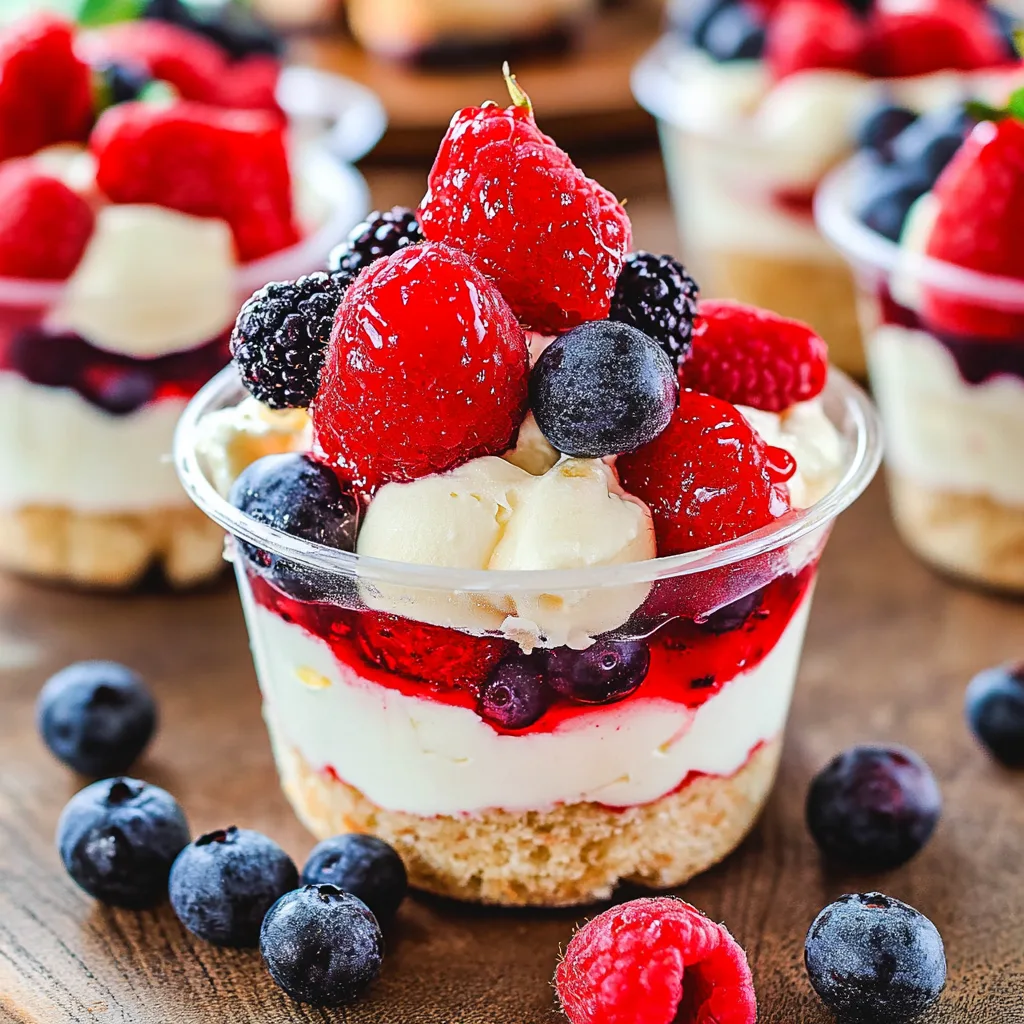 Recipe preparation for Berry Patriotic 4th of July Trifles