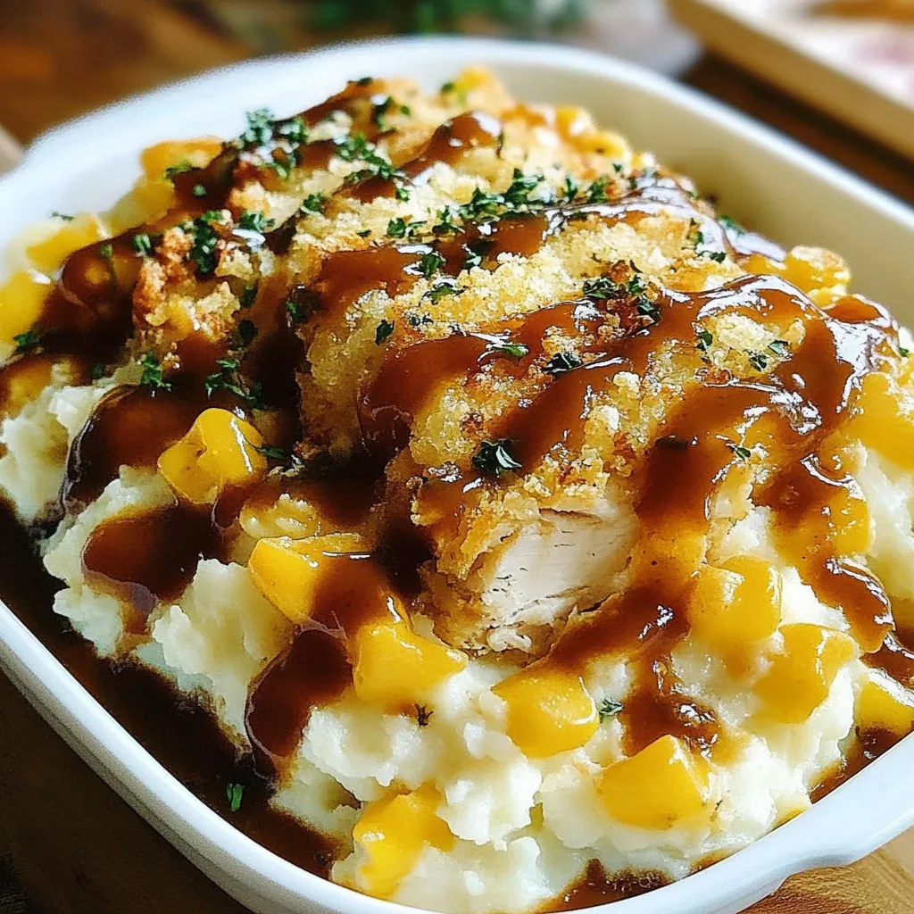 Recipe preparation for Mashed Potato Casserole with Chicken