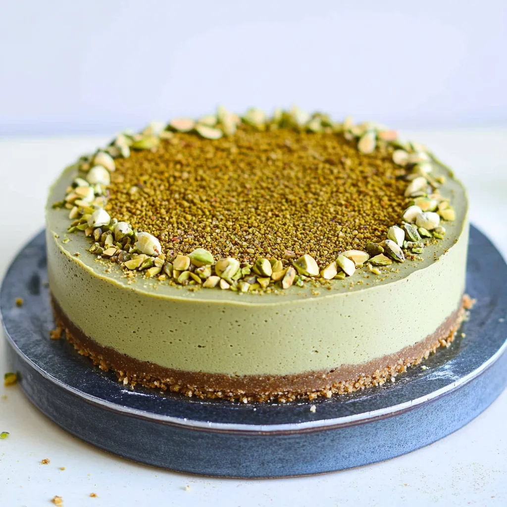 Recipe preparation for Pistachio Cheesecake