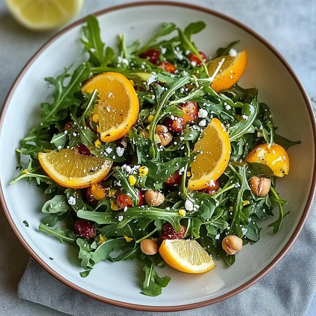 Recipe preparation for Citrus Arugula Salad with Honey Vinaigrette