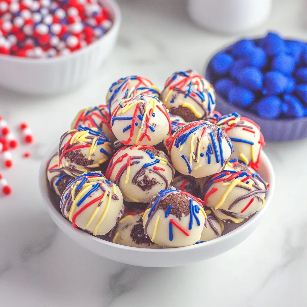 Recipe preparation for 4th of July Patriotic Oreo Balls