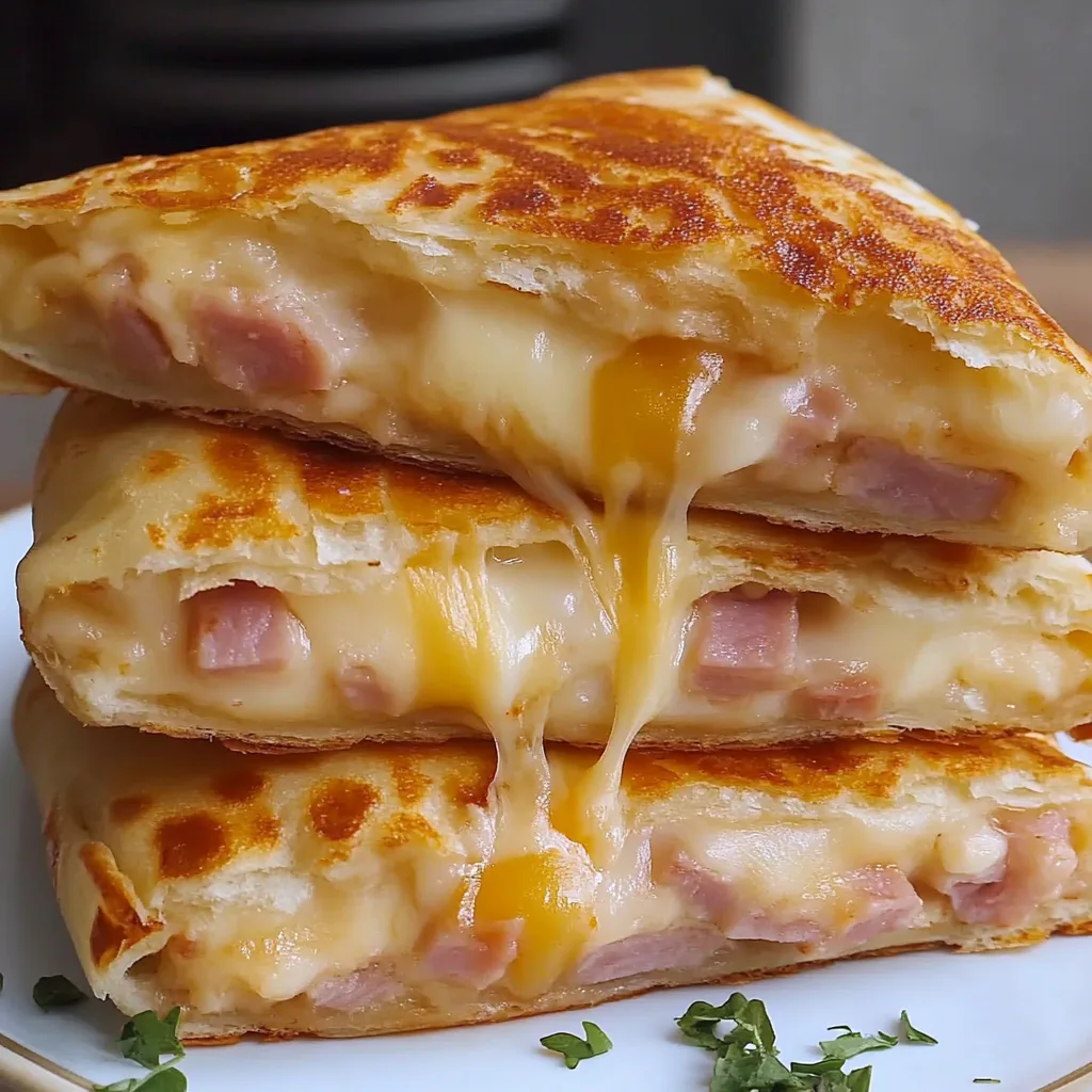 Recipe preparation for Air Fryer Ham and Cheese Pockets