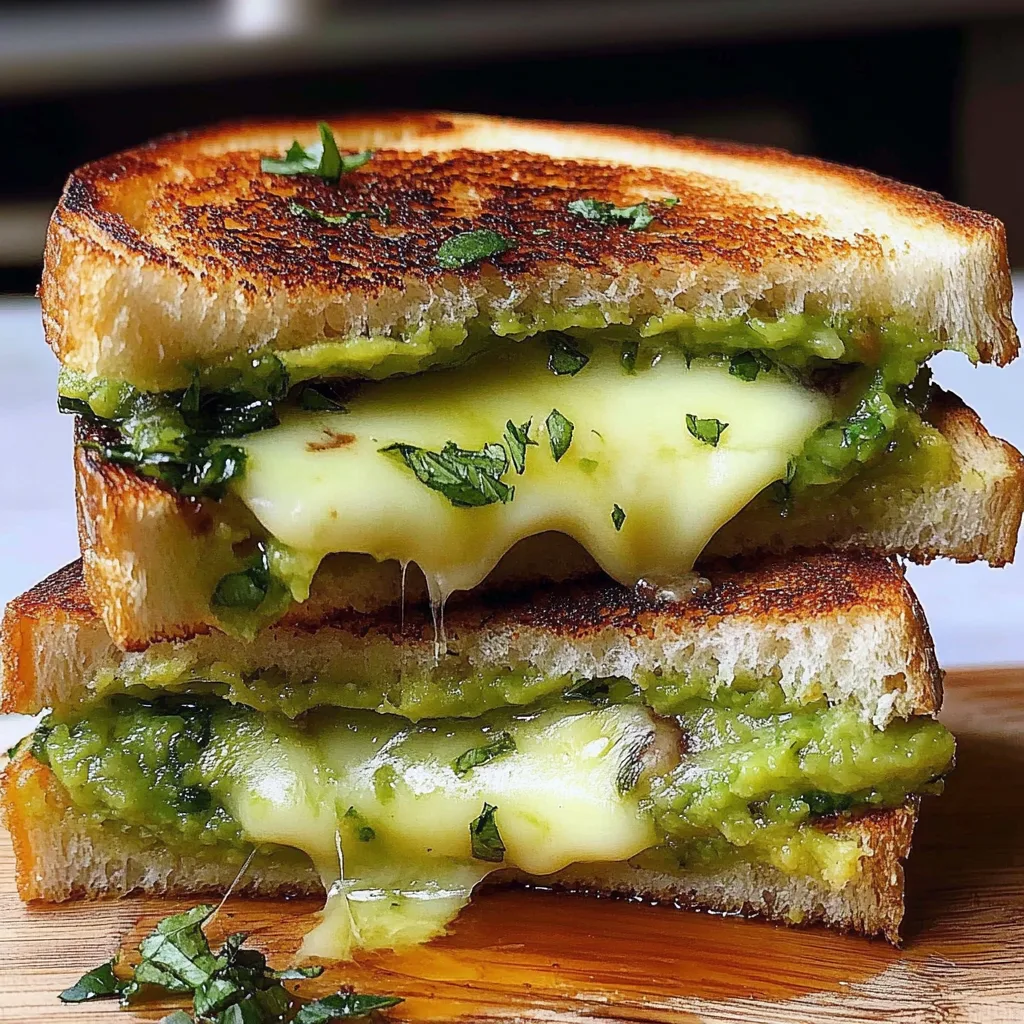 Recipe preparation for Creamy Avocado Grilled Cheese
