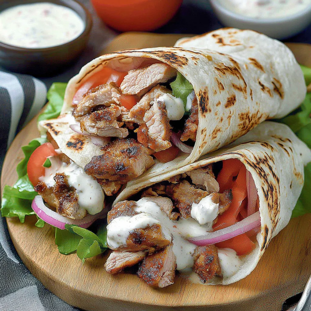 Recipe preparation for Chicken Shawarma with Garlic Sauce