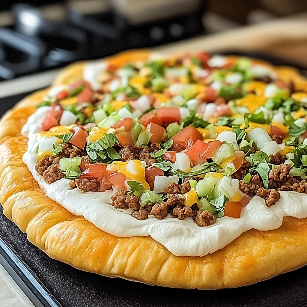 Recipe preparation for Taco Pizza Appetizer