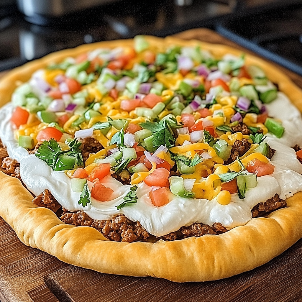 Taco Pizza Appetizer recipe - delicious and easy to make