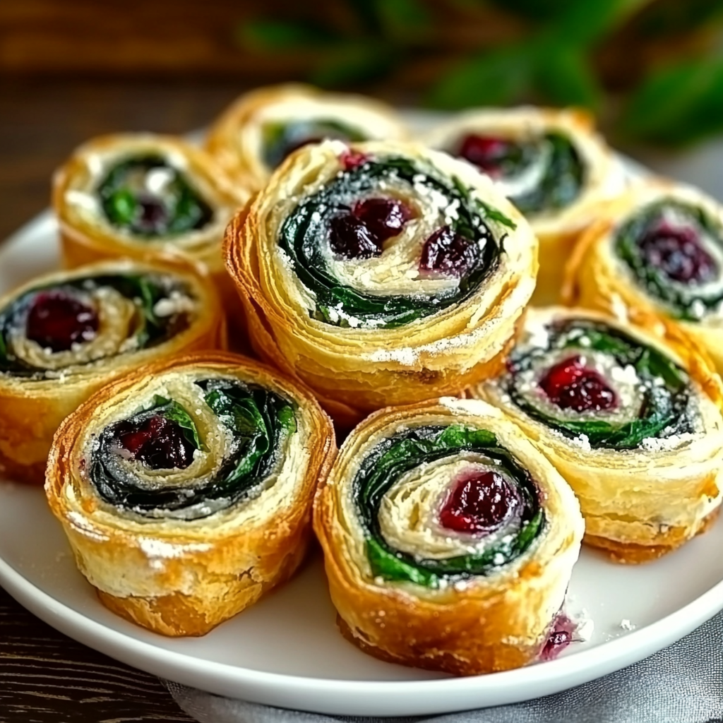 Cranberry & Spinach Pinwheels recipe - delicious and easy to make