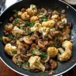 Garlic Cauliflower Mushroom Skillet recipe - delicious and easy to make