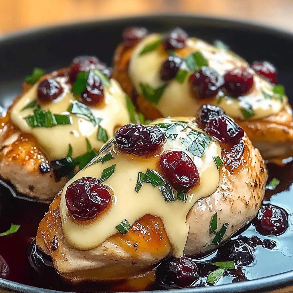 Recipe preparation for Impressive Cranberry Brie Stuffed Chicken