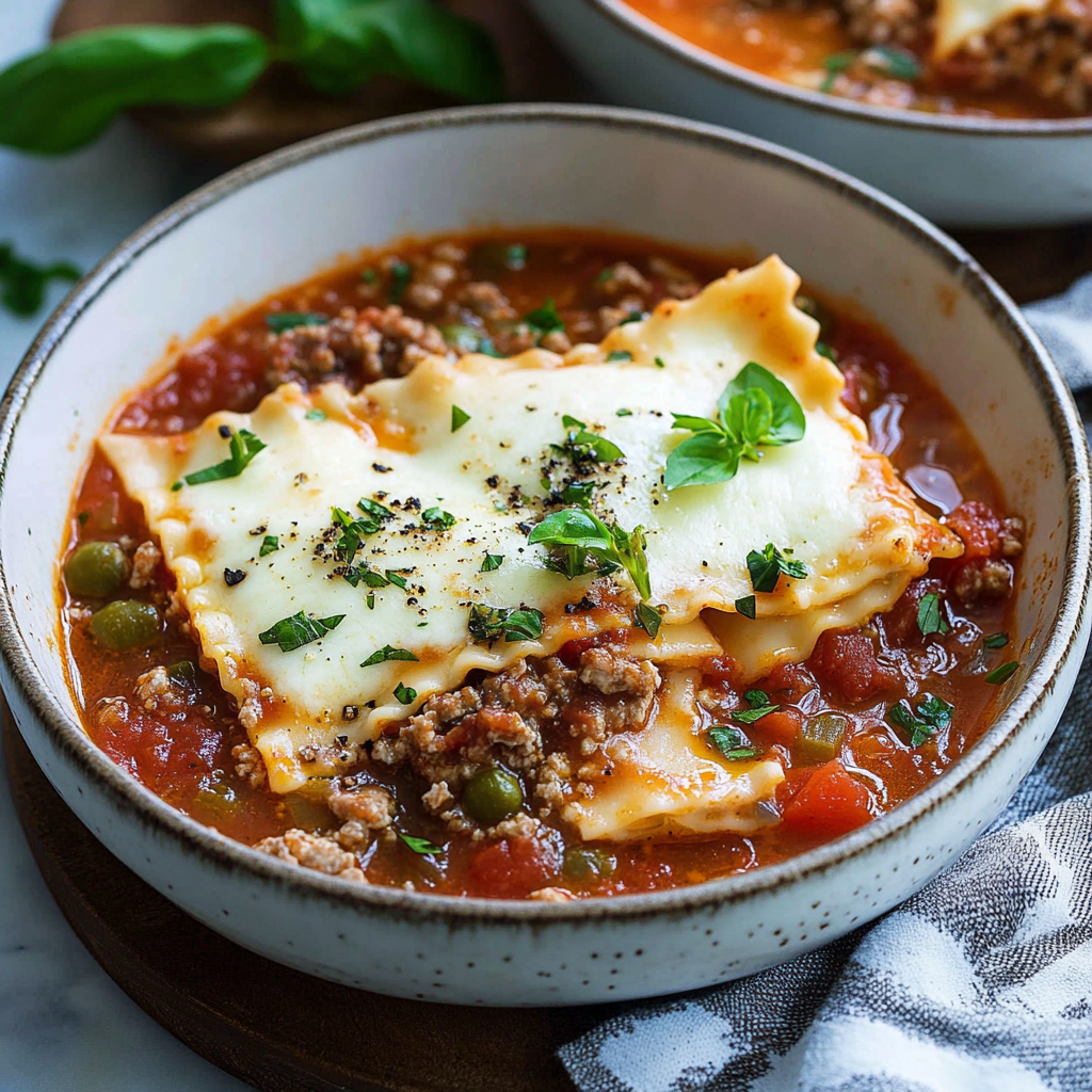 Recipe preparation for lasagna soup
