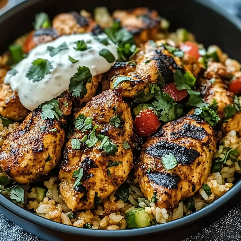 Recipe preparation for One Pot Shawarma Chicken And Rice