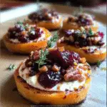Sweet Potato Rounds with Brie, Cranberry & Pecans recipe - delicious and easy to make