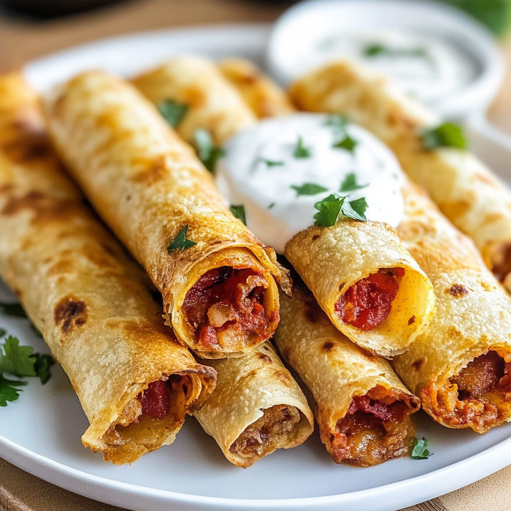 Recipe preparation for Air Fryer Taquitos Crispy