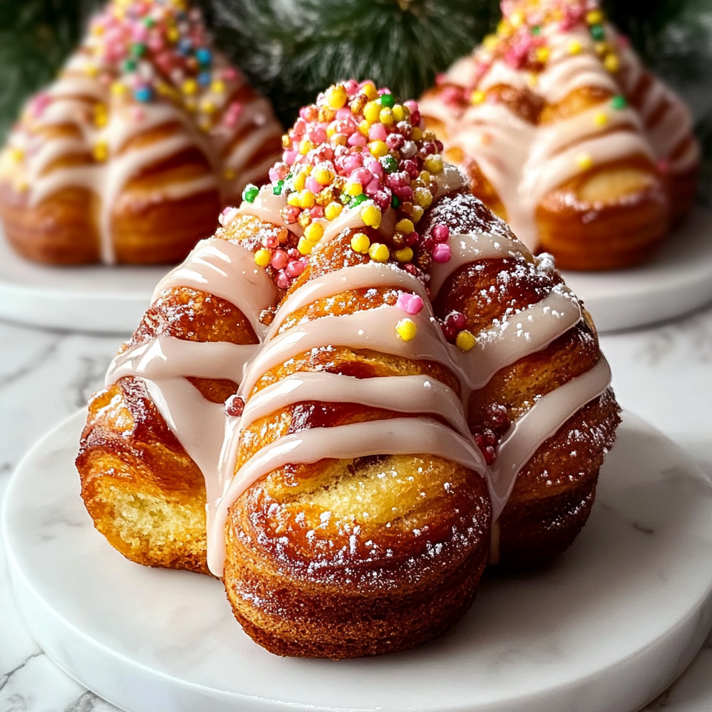 Recipe preparation for Christmas Tree Cinnamon Pastries