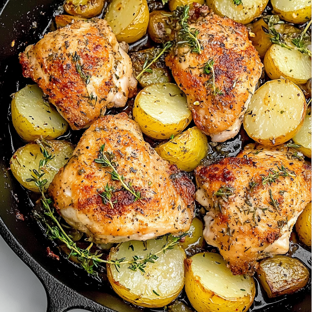 Creamy Lemon Chicken and Potatoes Skillet recipe - delicious and easy to make