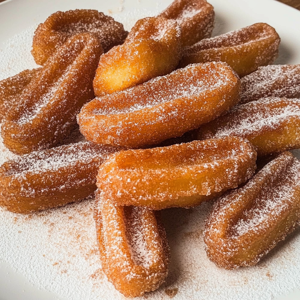 Recipe preparation for Gingerbread Churro Bites with Caramel Dip