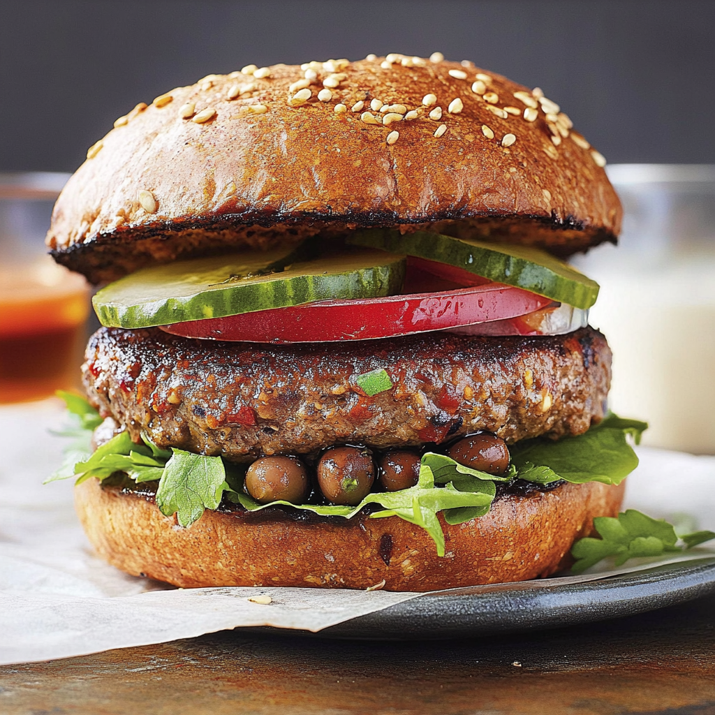 Recipe preparation for Healthy Baked Black Bean Burgers on Whole Wheat Buns