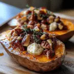 Maple Pecan Brie Sweet Potatoes recipe - delicious and easy to make