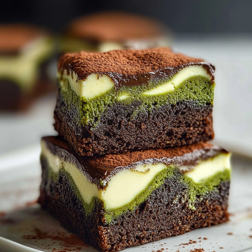 Recipe preparation for Matcha Cheesecake Swirl Brownies
