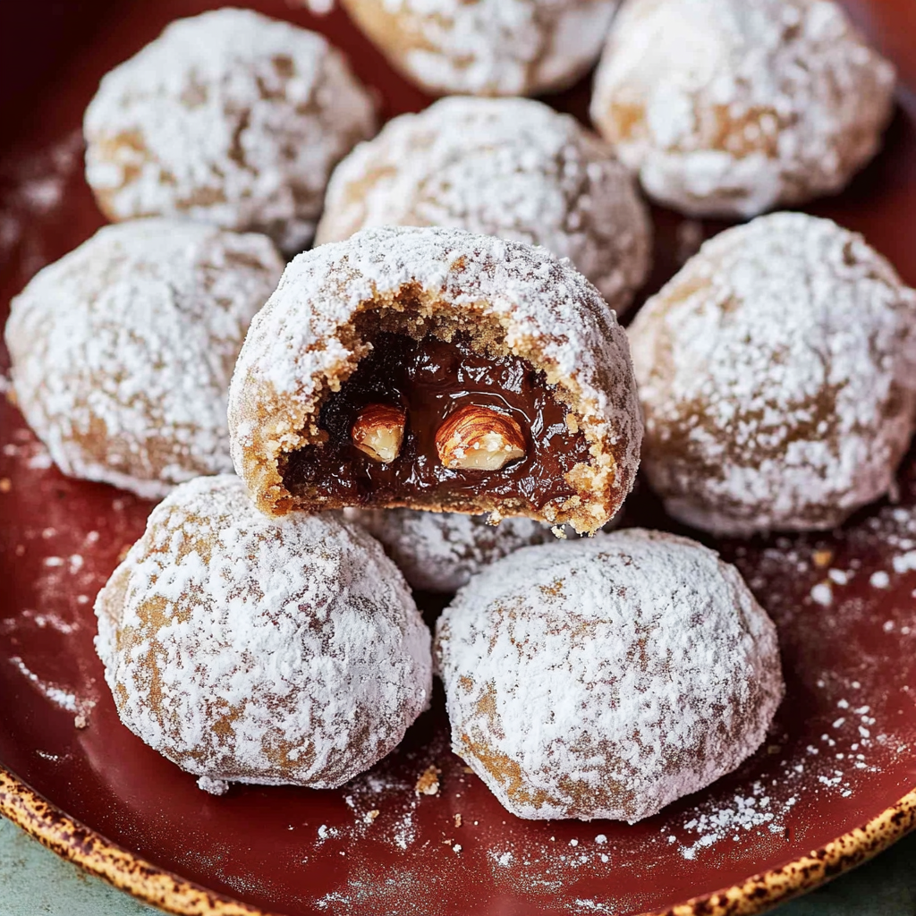 Recipe preparation for Nutella Hazelnut Snowball Cookies