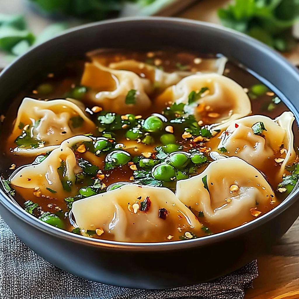 Recipe preparation for Potsticker Soup