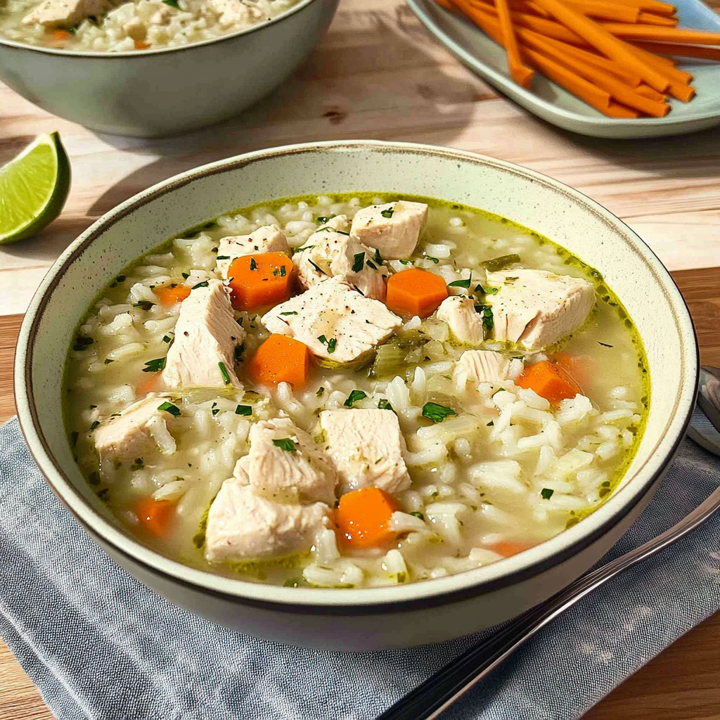 Quick Lemon Herb Chicken and Rice Soup recipe - delicious and easy to make