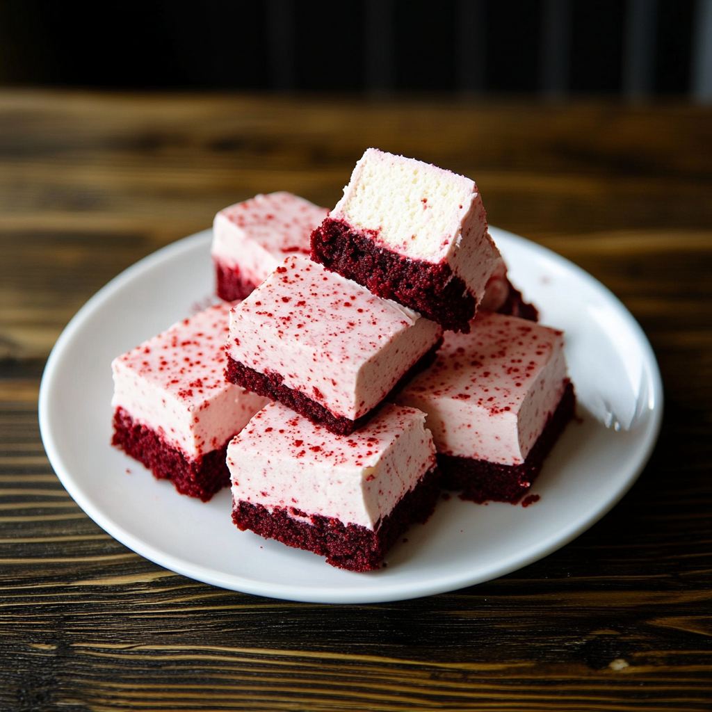 Recipe preparation for Red Velvet Cheesecake Fudge