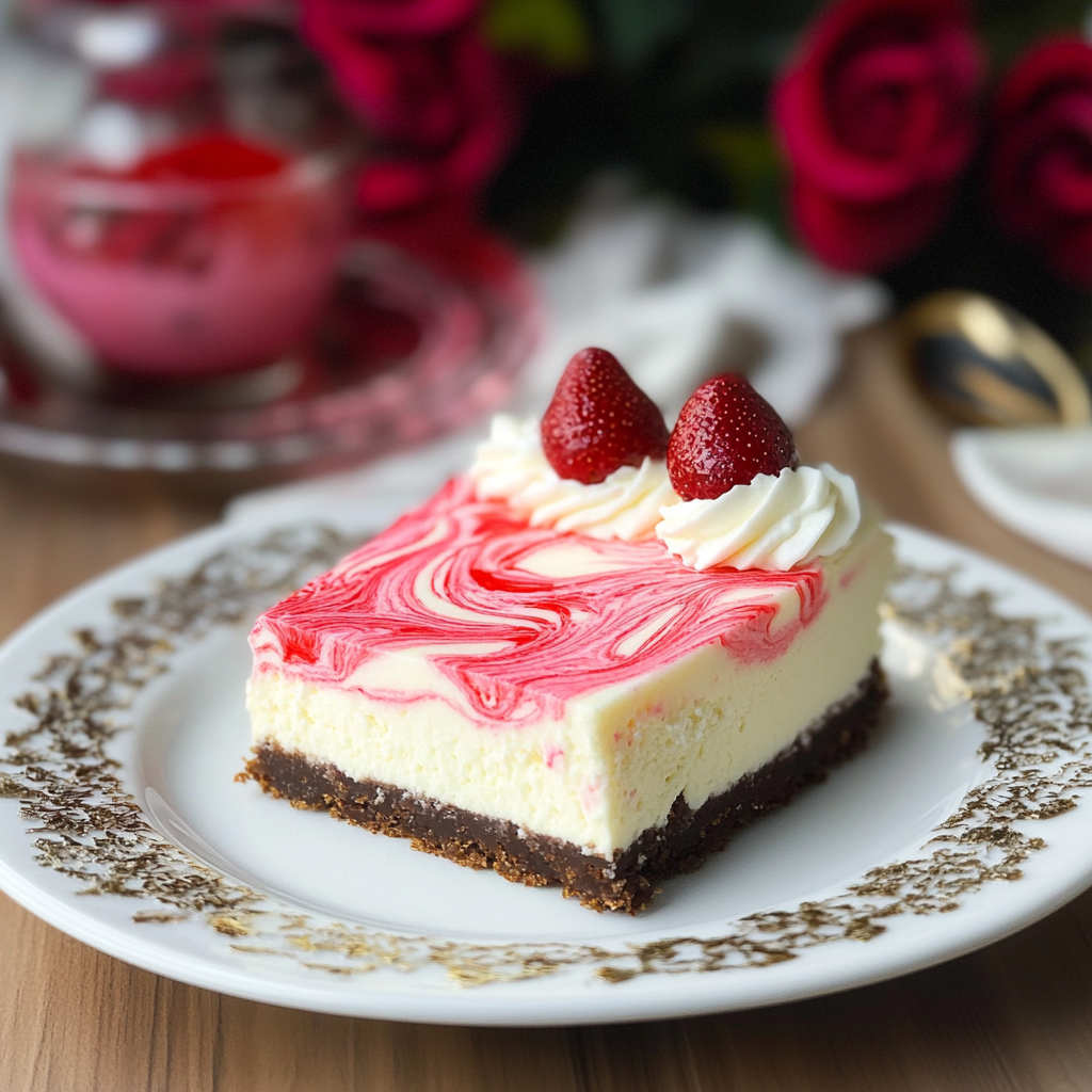 Recipe preparation for Red & White Swirl Peppermint Cheesecake
