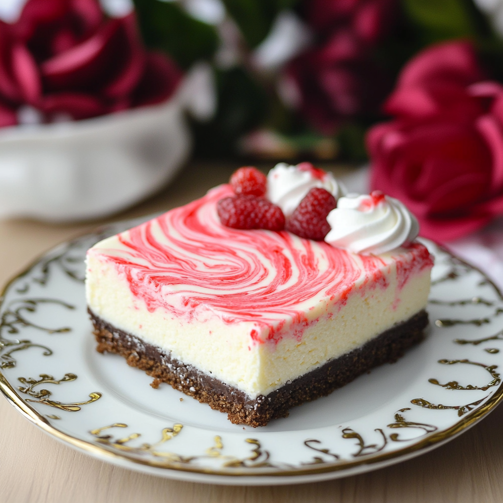 Red & White Swirl Peppermint Cheesecake recipe - delicious and easy to make