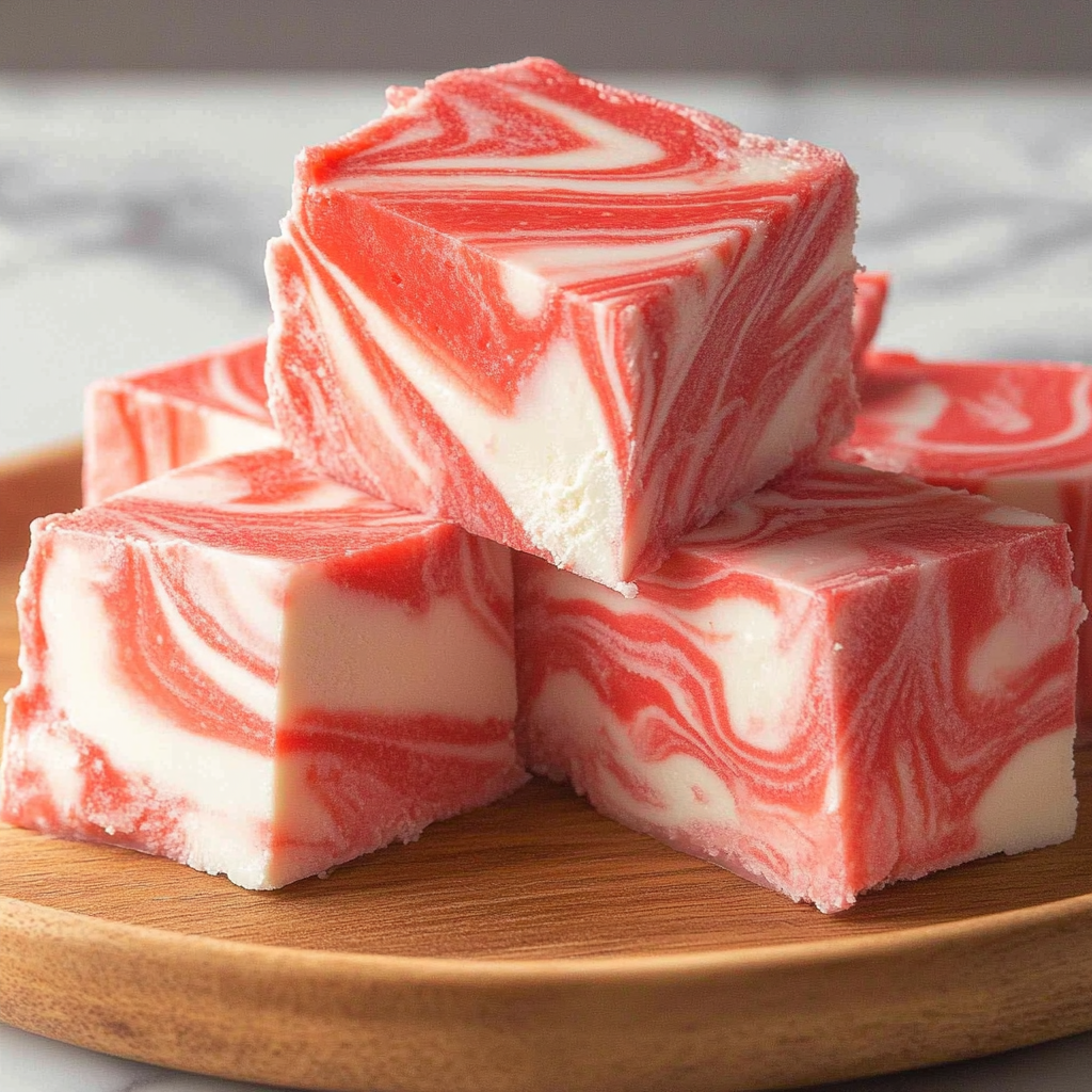 Recipe preparation for Strawberry Fudge Pink Swirl