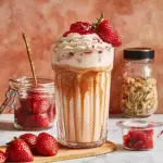 Strawberry Peanut Butter Iced Latte recipe - delicious and easy to make