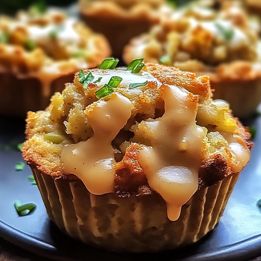 Recipe preparation for Turkey & Stuffing Muffins