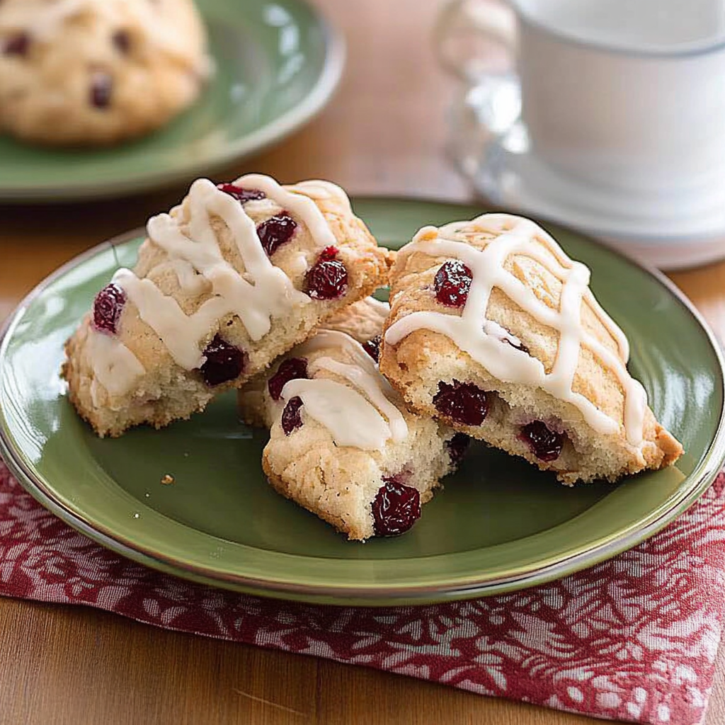 Recipe preparation for White Chocolate Cranberry Scones